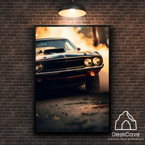 Plakatas „Dodge Challenger“ – A1 (59 × 84 cm), su juodu rėmeliu ir tvirtinimu