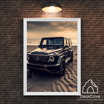 Plakatas „Mercedes-Benz G63“ – A1 (59 × 84 cm), su baltu rėmeliu ir tvirtinimu