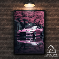 Plakatas „Nissan Silvia“ – A1 (59 × 84 cm), su juodu rėmeliu ir tvirtinimu