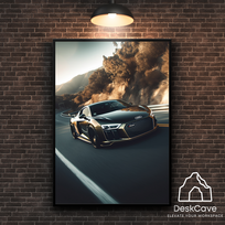 Plakatas „AUDI R8“ – A2 (42 × 59 cm), su juodu rėmeliu ir tvirtinimu