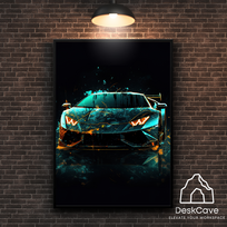 Plakatas „Lamborghini Hurracan“ – A1 (59 × 84 cm), su juodu rėmeliu ir tvirtinimu