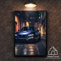 Plakatas „BMW M4 F82“ – A1 (59 × 84 cm), su juodu rėmeliu ir tvirtinimu