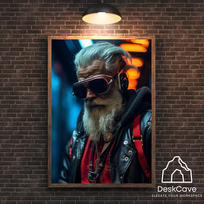 Plakatas „Cyber Grandpa“ – A2 (42 × 59 cm), su juodu rėmeliu ir tvirtinimu