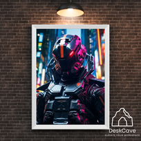 Plakatas „Kibernetinis robotas“ – A3 (30 × 42 cm), su baltu rėmeliu ir tvirtinimu