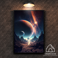 Plakatas „Galaktika“ – A3 (30 × 42 cm), su baltu rėmeliu ir tvirtinimu
