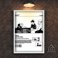 Plakatas „Trio Jujutsu“ – A3 (30 × 42 cm), su baltu rėmeliu ir tvirtinimu