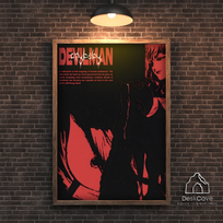 Plakatas „Devilman“ – A3 (30 × 42 cm), su medžio spalvos rėmeliu ir tvirtinimu