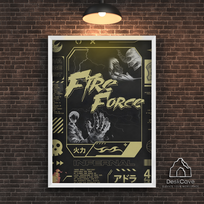 Plakatas „Fire Force“ – A1 (59 × 84 cm), su baltu rėmeliu ir tvirtinimu
