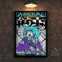 Plakatas „Kamikaze“ – A3 (30 × 42 cm), su juodu rėmeliu ir tvirtinimu