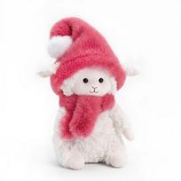 Minkštas žaislas avyte Marshmallow su avietinės spalvos kepure, 20 cm