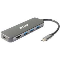 D-Link DUB-2333 USB-Hub mit HDMI und Ladefunktion 1x USB-C mit PD, 3x USB-A 3.0, 1x HDMI 1.4 DUB-2334
