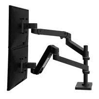 Ergotron LX Pro dviejų monitorių laikiklis ant stalo iki 24 colių - juodas