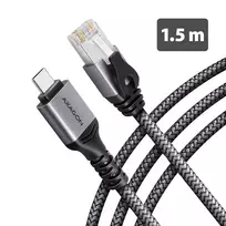Goobay AXAGON ADE-CM15 USB-C Gigabit Ethernet tinklo adapteris su integruotu 1,5 m CAT6 kabeliu, RJ-45
