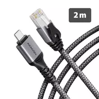 Goobay AXAGON ADE-CM20 USB-C Gigabit Ethernet adapteris su integruotu 2 m CAT6 kabeliu, RJ-45