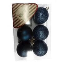 Eglutės žaisliukų rinkinys Christmas Touch N3/6006AB, mėlyna sp., 6 cm, plastikas, 6 vnt.