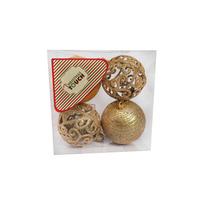Eglutės žaisliukų rinkinys Christmas Touch N3/8004BS, aukso sp., 8 cm, plastikas, 4 vnt.
