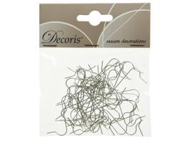 Kabliukai Decoris 400003, sidabro sp., 50 vnt.
