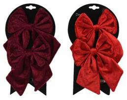 Eglutės žaisliukas Christmas Touch Ribbon, raudona sp./(spalva/dizainas parenkami atsitiktine tvarka), aksomas, 2 vnt.