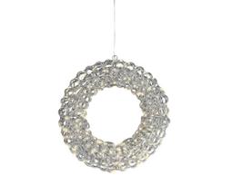 Dekoracija „Žiedas“ su LED apšvietimu, 9 cm, sidabro sp.