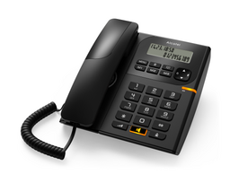 Alcatel T58 Namų telefonas su skambinančiojo ID ir laisvų rankų funkcija, Juodas
