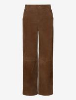 Malina - Felise High Rise Wide Suede Pants - Odinės tamprės-kelnės - Ruda