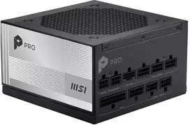 MSI PRO A1000PL PCIE5 EU Juoda Reljefinis kabelis 1000W pilnai modulinis Platinum ENFR spalvota dėžutė medinis padėklas 84M