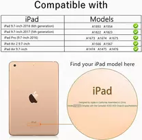 Ipad 9.7 dėklas vaikams 2018/2017 ipad 6-osios/5-osios kartos dėklas - trendgate lengvas smūgiams atsparus ipad dėklas vaikams su rankena ir stovu, skirtas ipad air/ipad air 2/ipad pro 9.7 colių planšetiniam kompiuteriui - juodas
