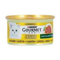 Visavertis šlapiasis ėdalas suaugusioms katėms su vištiena GOURMET GOLD SUCCULENT DELIGHTS, 85 g