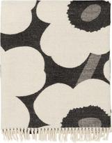 Marimekko Pledas Unikko 130 x 180 cm juodai-baltas vilnonis-medvilninis