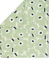 Marimekko Antklodės užvalkalas Unikko 240 x 220 cm, žaliai-baltas iš medvilninio krepo