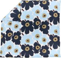 Marimekko Antklodės užvalkalas Unikko 240 x 220 cm, šviesiai mėlynas-tamsiai mėlynas, perkalo medvilnė