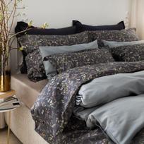 Satino patalynės komplektas HERBARY Dark Grey