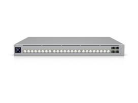 Ubiquiti UniFi tinklo komutatorius 32x 2.5G RJ45 / 16x 10G RJ45 / 4x SFP28, su valdymu, 19″ spintai, 1.3″ jutiklinis ekranas