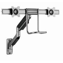 Gembird sieninis laikiklis dviem monitoriams MA-WA2-02, 17-32 colių, 8 kg, VESA 75x75, 100x100, juodas, 2 monitoriai