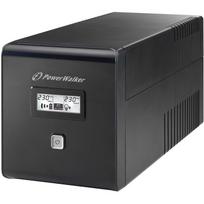 PowerWalker VI 1000 LCD, 1kVA, 600W, 4xAC, LCD ekranas, bokštas, juoda, 12V/7Ah, 50/60Hz, USB, RJ45, AVR, šaltas paleidimas