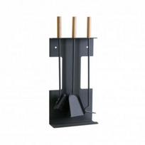 Kamino Flam židinio priedų rinkinys TS3 7528643, 280mm, 115mm, 636mm, plienas, medinės rankenos, stovas, židinio kablys, šepetys