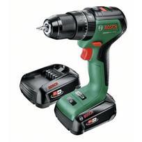 Bosch smūginis gręžtuvas UniversalImpact 18V-60 06039D7106, 18V, 2x2.0Ah, 60Nm, 13mm, bešepetėlis, 2 greičiai, 51 priedai, dėklas