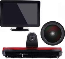 1280 x 720 pikselių, 1000 TV eilučių, ant automobilio stogo montuojama trečioji stabdžių žibinto kamera, stabdžių žibinto ir atbulinės eigos kamera, skirta „Ford Transit Connect“ (2014–2017 m.), „Transporter“, verslo klasės MPV, SUV ir autobusams + 7 coli