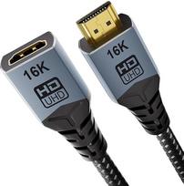 16K HDMI 2.2 prailginimo kabelis, 1,5 m, itin didelės spartos 96Gbps, 16K @ 60 Hz, 8K @ 240 Hz, kištukas–lizdas adapteris, suderinamas su „Fire Stick“, „Blu-ray“ grotuvu, nešiojamuoju kompiuteriu, puikiai tinka namų kinui