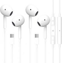 2 vnt. laidinių USB-C ausinių „iPhone 16/15“ – į ausį įdedamos, su įmontuotu mikrofonu ir garsumo reguliatoriumi, stereo Hi-Fi, su triukšmo slopinimu, suderinamos su „iPhone 16/15/Plus/Pro“