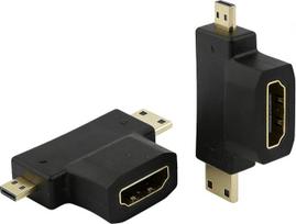 2 vnt. rinkinys: „2-in-1“ standartinis HDMI į „Micro“ arba „Mini“ HDMI kabelis-adapteris, palaikantis 4K@30Hz raišką, skirtas DSLR, beveidrodžiams skaitmeniniams fotoaparatams ir projektoriams
