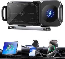 2024 m. pažangus išmaniojo telefono / planšetės laikiklis, belaidis automobilinis įkroviklis su telefono laikikliu, „2-in-1“ automatinis besisukantis planšetės laikiklis automobiliui, 15 W magnetinis automobilinis įkroviklis sulankstomiems išmaniesiems te