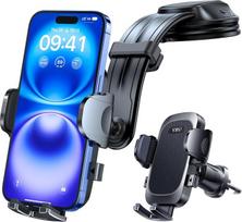 2025 „Neust and Strongest“: lankstus aliuminis siurblinis laikiklis mobiliajam telefonui, skirtas montuoti automobilyje: 360° pasukamas mobiliojo telefono laikiklis, tvirtinamas prie prietaisų skydelio, skirtas „iPhone 16 Pro Max“, „15“, „14“, „Samsung“ i