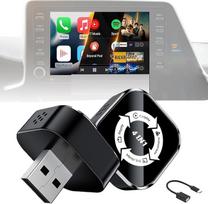 2026 m. atnaujintas „4-in-1“ „CarPlay“ adapteris: belaidis „CarPlay“ + „AirPlay“ + „Android Auto“ + „MirrorLink“ | „Plug & Play“ funkcija, skirta „iPhone 10+“ ir „Android 11+“ | Dvigubi USB-A ir Type-C prievadai (juodos ir baltos spalvos)