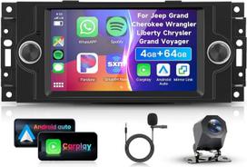 4G 64G „VECHTEL“ 7 colių „Bluetooth“ automobilių radijas, skirtas „Jeep Compass“, „Chrysler 300C“, „PT Cruiser“, „Grand Cherokee“, „Dodge RAM 1500“, „2500“ automobiliams su „CarPlay“ ir „Android Auto“, „Wi-Fi“, GPS, „MirrorLink“, RDS/FM radiju, 2 DIN su A