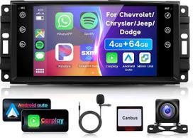 4G 64G „VECHTEL“ 7 colių „Bluetooth“ automobilių radijas, skirtas „Jeep Compass“, „Patriot“, „Chrysler Sebring“ ir „Dodge“ automobiliams su „CarPlay“ bei „Android Auto“, „Android 15“, DSP ekvalaizeris, „Wi-Fi“, GPS, „MirrorLink“, RDS/FM radijas, 2 DIN su