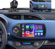 4G 64G „VECHTEL“ 9 colių „Bluetooth“ automobilių radijas, skirtas „Toyota Yaris“ (Vokietijos rinkai, 2012–2017 m.)(su CAN-bus) „CarPlay“, „Android Auto“, DSP ekvalaizeris, 1280 × 720, „Wi-Fi“, GPS, „MirrorLink“, RDS/FM radijas, 2 DIN su AHD atbulinės eigo