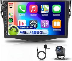 4G 64G „VECHTEL“ 9 colių „Bluetooth“ automobilių radijas, skirtas „Toyota RAV4“ (2007–2012 m.) su „CarPlay“ ir „Android Auto“, „Android 15“, ekvalaizeriu, „Wi-Fi“, GPS, „MirrorLink“, RDS/FM radiju, 2 DIN dydžio su AHD atbulinės eigos kamera