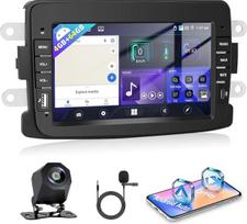 4G+64G automobilių radijas, skirtas „Dacia“/„Duster“/„Captur“/„Sandero“/„Symbol“/„Lodgy“/„Logon“ modeliams, su „CarPlay“/„Android Auto“, 7 colių „Android“ jutikliniu ekranu, GPS navigacija, „Wi-Fi“, FM, RDS, SWC, CAN-bus, „Bluetooth“, ekvalaizeriu ir AHD