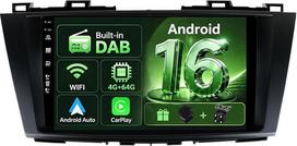 4G+64G, „Android 16“, integruotas DAB+/Wi-Fi/GPS/CarPlay/DSP/RDS/Bluetooth automobilių radijas, skirtas „Mazda 5“ (2010–2015 m.), „Doppel Din“ ir „1 Din“, 9 colių IPS ekranas
